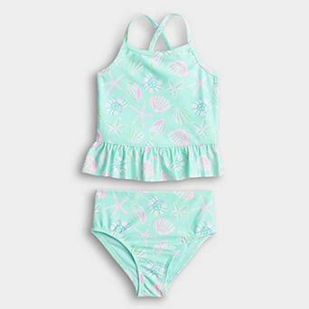 Baby & Toddler Girl Jumping Beans® Peplum Tankini Swim Set