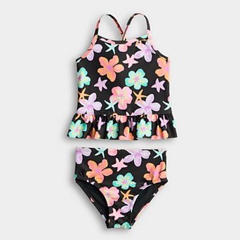 Baby & Toddler Girl Jumping Beans® Peplum Tankini Swim Set