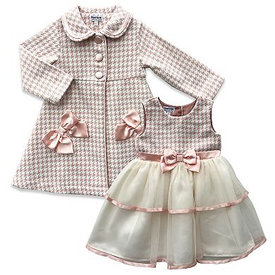 Baby & Toddler Blueberi Boulevard 2-pc. Boucle Coat & Dress Set with Satin Bows