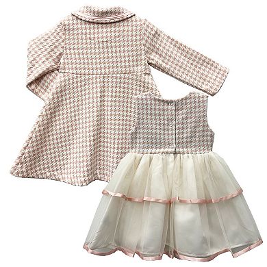 Baby & Toddler Blueberi Boulevard 2-pc. Boucle Coat & Dress Set with Satin Bows