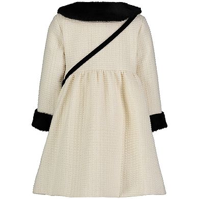 Toddler Blueberi Boulevard 2 Pc Waffle Knit Coat, Dress & Matching Purse Set