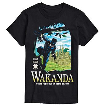Big & Tall Marvel Black Panther Wakanda Destination Short Sleeve Graphic Tee