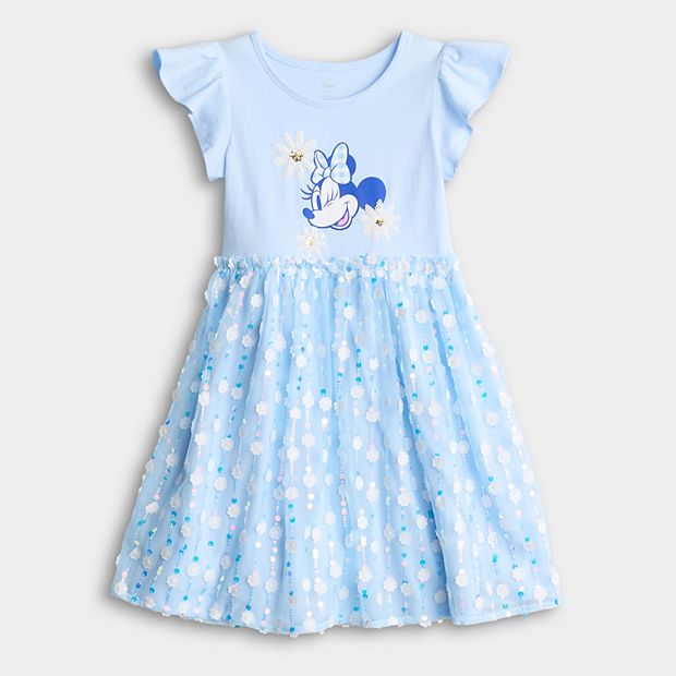Girls 4-12 Jumping Beans Disney's Minnie Mouse Sequin Tutu Dress, Girl's, Size: 10, Blue Minnie Flower