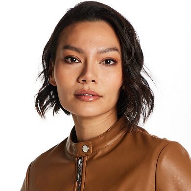 Women's Weathercast Zip Front Faux Leather Jacket