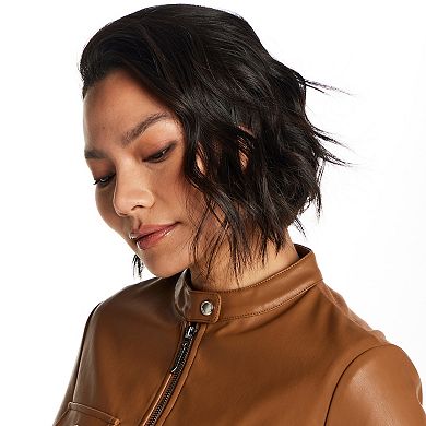 Women's Weathercast Zip Front Faux Leather Jacket