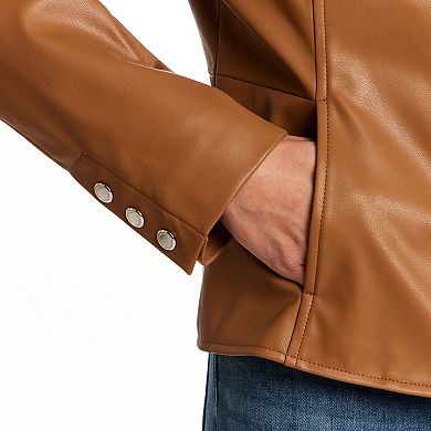 Women's Weathercast Zip Front Faux Leather Jacket