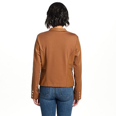 Women's Weathercast Zip Front Faux Leather Jacket