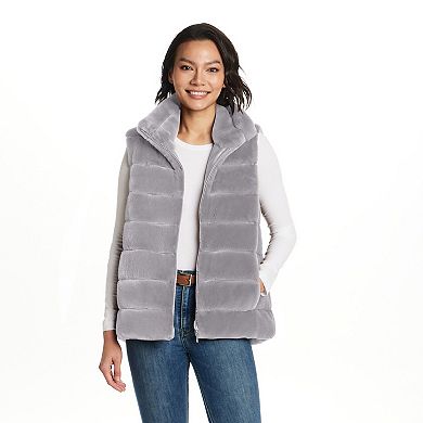 Women's Weathercast Zip Front Faux Fur Vest