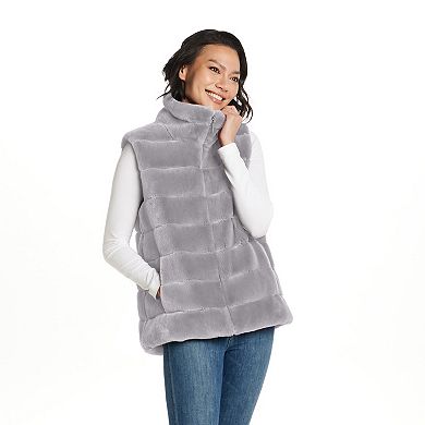 Women's Weathercast Zip Front Faux Fur Vest