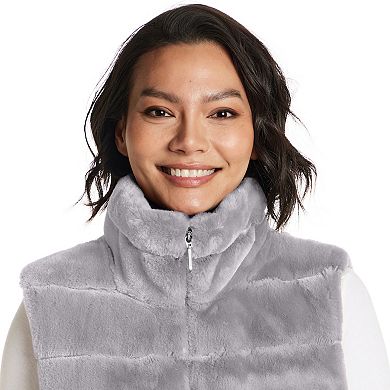 Women's Weathercast Zip Front Faux Fur Vest