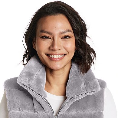 Women's Weathercast Zip Front Faux Fur Vest