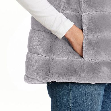 Women's Weathercast Zip Front Faux Fur Vest