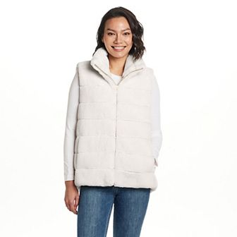 Women's Weathercast Zip Front Faux Fur Vest
