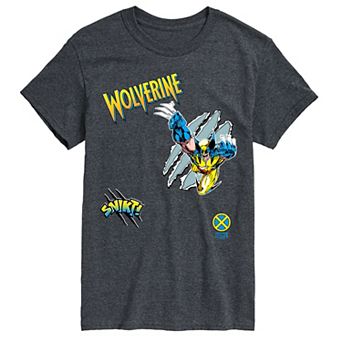 Big & Tall Marvel Wolverine Patchwork Short Sleeve Graphic Tee