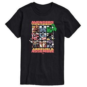 Big & Tall Marvel The Avengers Assemble Grid Short Sleeve Graphic Tee
