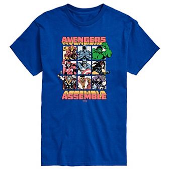 Big & Tall Marvel The Avengers Assemble Grid Short Sleeve Graphic Tee