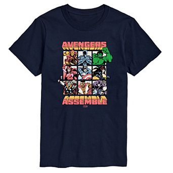 Big & Tall Marvel The Avengers Assemble Grid Short Sleeve Graphic Tee