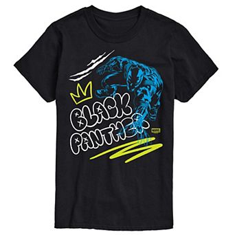 Big & Tall Black Panther Line Art Oversized Short Sleeve Graphic Tee