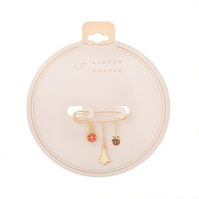 LC Lauren Conrad Christmas Safety Pin Brooch