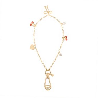 LC Lauren Conrad Cherry & Simulated Pearl Phone Chain