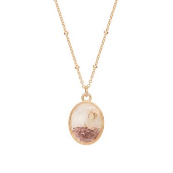 LC Lauren Conrad February Flower Birthstone Shaker Pendant Necklace