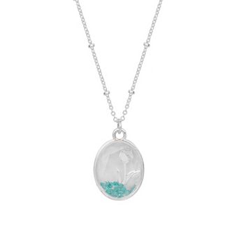 LC Lauren Conrad March Flower Birthstone Shaker Pendant Necklace