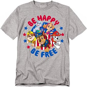 Big & Tall Paw Patrol Be Happy Be Free Graphic Tee