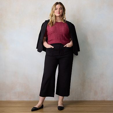 Plus Size LC Lauren Conrad Pointelle Sweater Tee