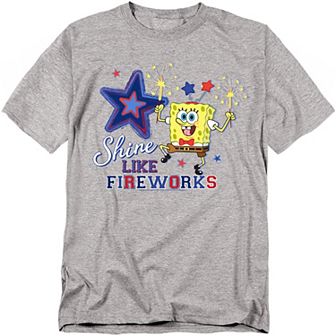 Big & Tall SpongeBob SquarePants Shine Like Fireworks Graphic Tee