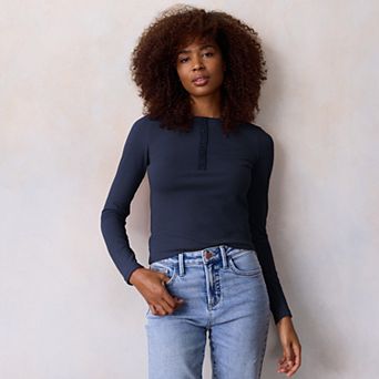 Women’s LC Lauren Conrad Button Front Henley Top