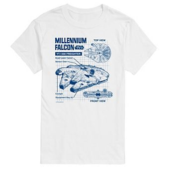 Big & Tall Star Wars Millennium Falcon Schematic Short Sleeve Graphic Tee