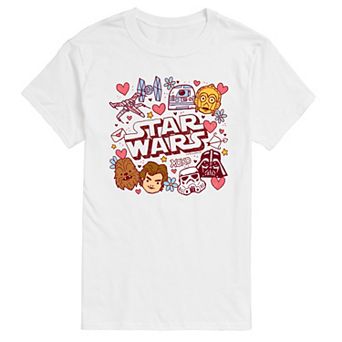 Big & Tall Star Wars Valentines Day Doodles Short Sleeve Graphic Tee