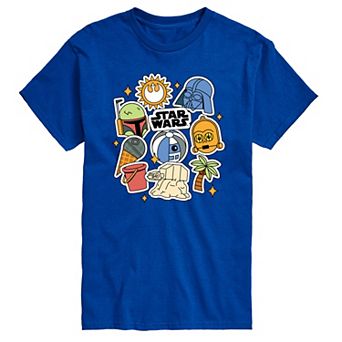 Big & Tall Star Wars Summer Stickers Short Sleeve Graphic Tee