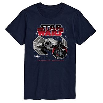 Big & Tall Star Wars Tie Advanced Darth Vader Short Sleeve Graphic Tee