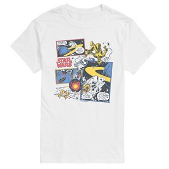 Big & Tall Star Wars Vintage Comic Panels Short Sleeve Graphic Tee