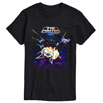 Big & Tall Star Wars Tie Fighter Game Cover Short Sleeve Graphic Tee
