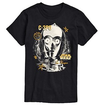 Big & Tall Star Wars C-3PO Head Portrait Short Sleeve Graphic Tee