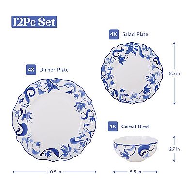 222 Fifth Ayla 12-pc. Dinnerware Set