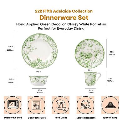 222 Fifth Adelaide Moss 16-pc. Dinnerware Set