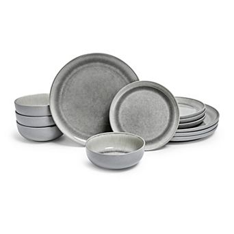 Sango Asher Gray 12 pc Dinnerware Set
