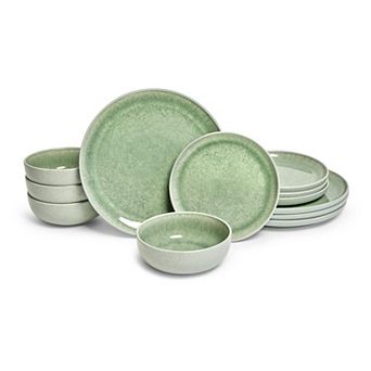 Sango Asher Green 12 pc Dinnerware Set