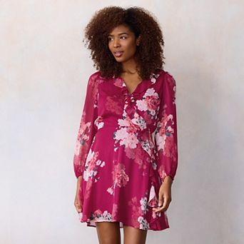 Women's LC Lauren Conrad Long Sleeve Cascade Ruffle Mini Dress