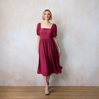 Women's LC Lauren Conrad Puff Sleeve A-Line Maxi Dress