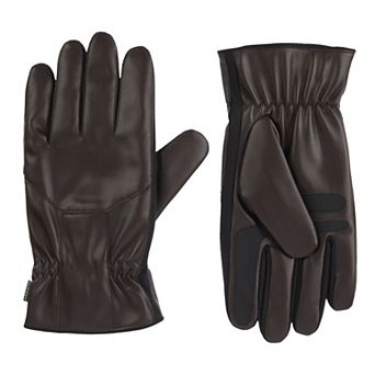 Men's isotoner Faux Leather Touchscreen Gloves
