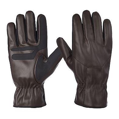 Men's isotoner Faux Leather Touchscreen Gloves