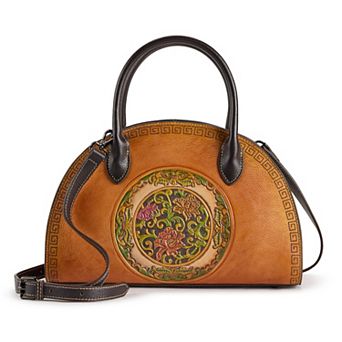AmeriLeather Flora Tooled Crossbody Bag
