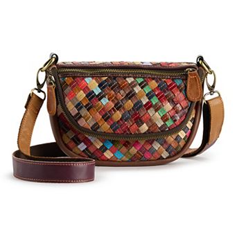 AmeriLeather Lina Woven Crossbody Bag
