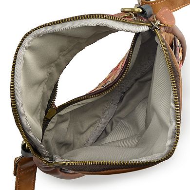 AmeriLeather Lina Woven Crossbody Bag