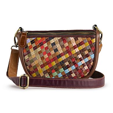 AmeriLeather Lina Woven Crossbody Bag