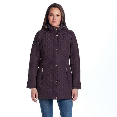 Women's Weathercast Hooded Diamond Quilted Walker Jacket